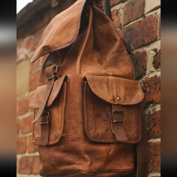 Handbags - GENUINE Leather Backpack Bag Shoulder Laptop Travel Rucksack